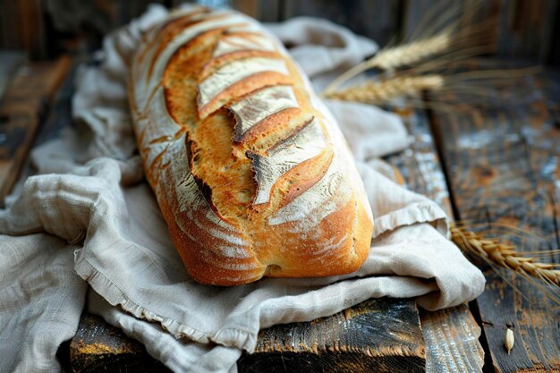 pane delizioso su una tavola di legno rustico