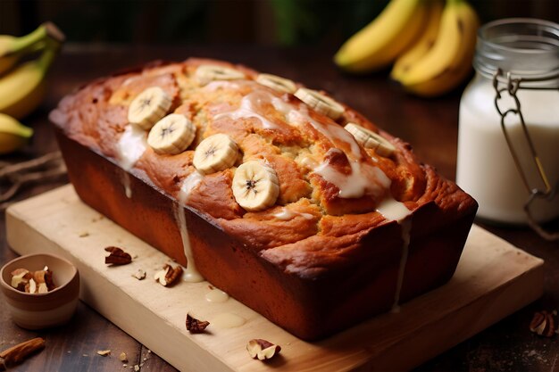 Pane di banana con latte