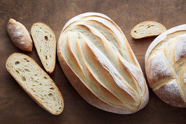 Pane di cereali fatto in casa sulla tavola di legno su sfondo sfocato