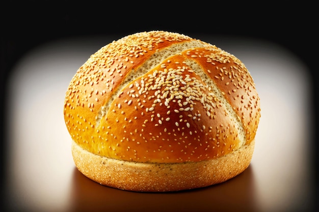 Pane di grano acido aromatico appena sfornato con sesamo