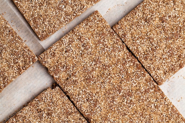 Pane di segale croccante cibi sani a base di farina di segale pane sottile e croccante