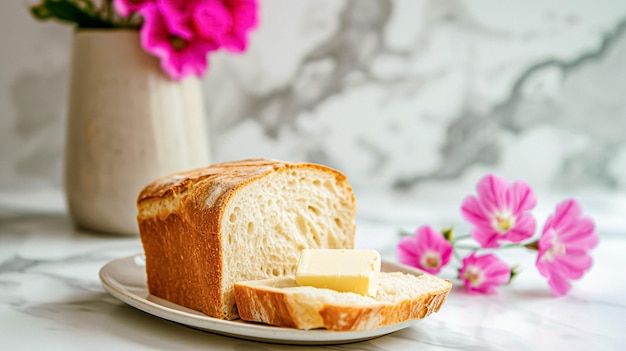 Pane e burro cottura casalinga e cibo tradizionale vita di campagna