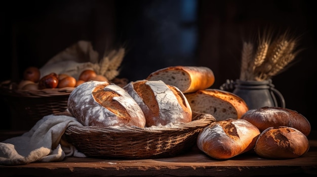 Pane e pane su un tavolo