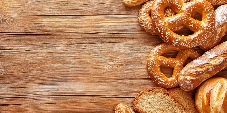 Pane e pretzel appena cotti