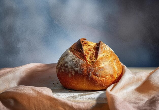 Pane fatto in casa con semi su sfondo rustico Pane rustico