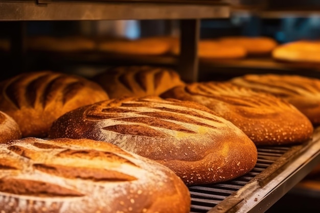 Pane fresco in una panetteria