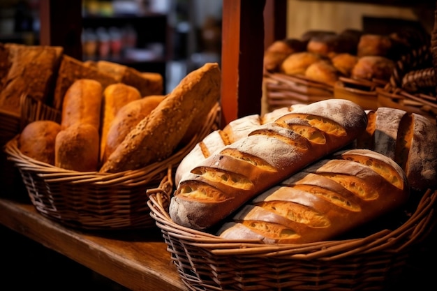 Pane fresco nella panetteria AI generativa