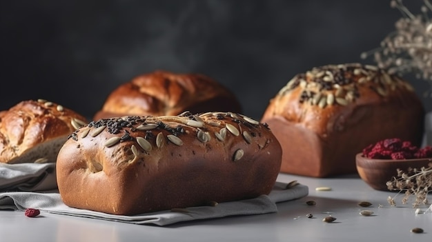 Pane fresco senza lievito con semi di zucca