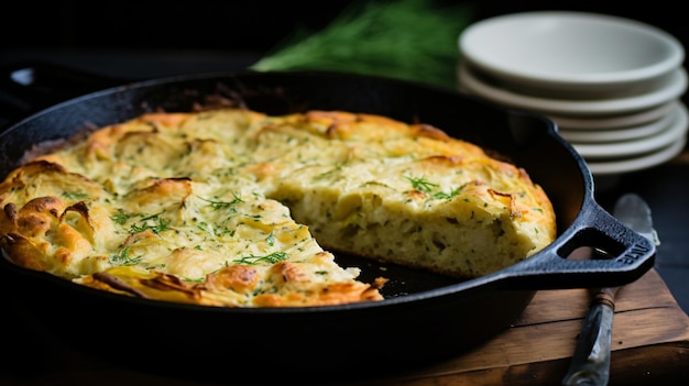 Pane in padella fatto in casa con salsa di carciofi