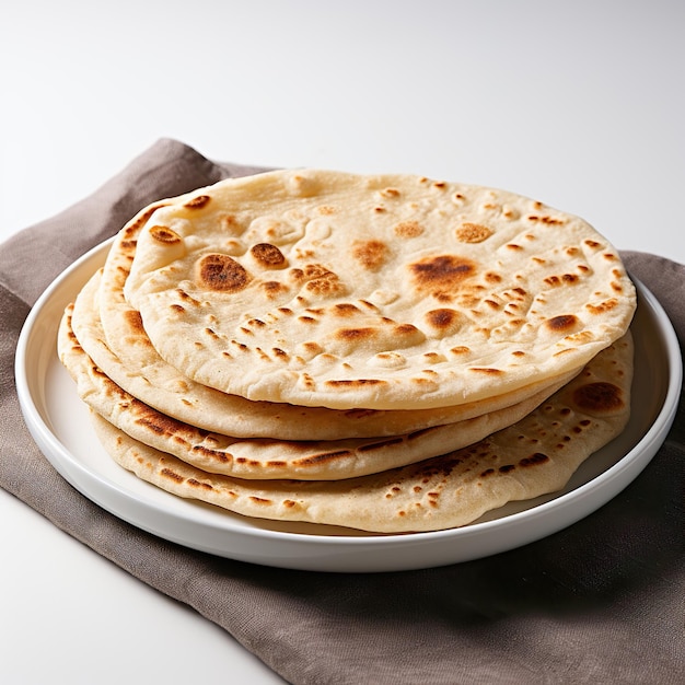 Pane pita isolato su sfondo bianco