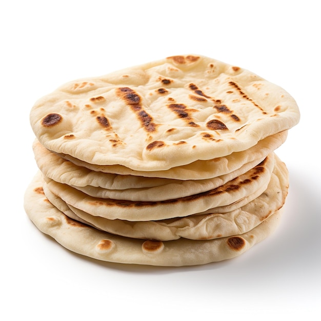 Pane pita isolato su sfondo bianco