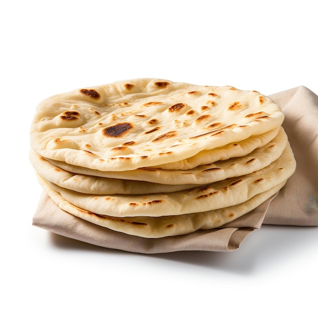 Pane pita isolato su sfondo bianco