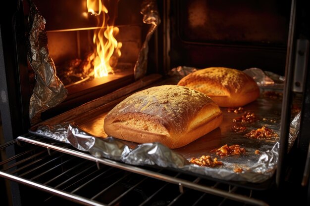 Pane senza glutine cotto in forno con una crosta dorata