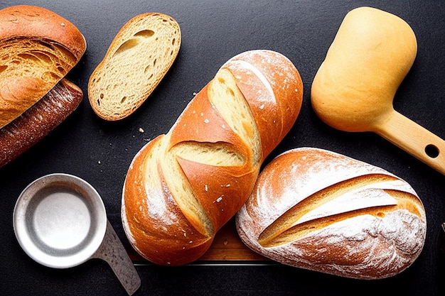 Pane su un tagliere con accanto un misurino