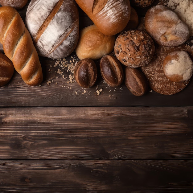 Pane sul tavolo di legno