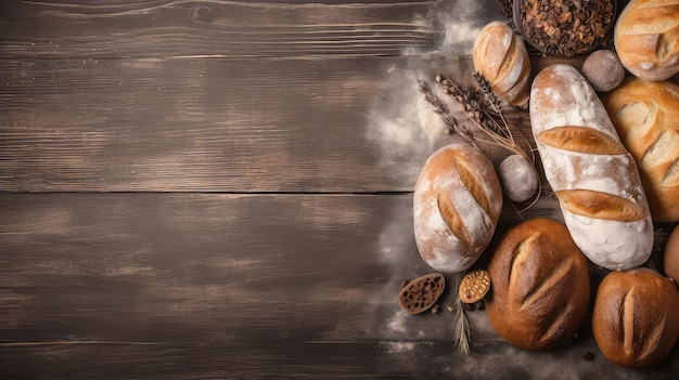 Pane sul tavolo di legno