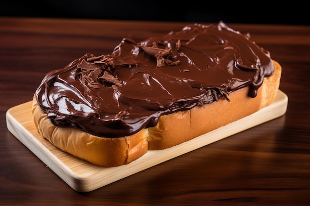 Pane tostato con burro al cioccolato sul tavolo IA generativa