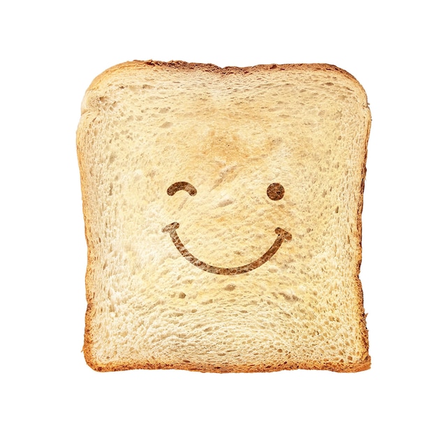 Pane tostato png espressione facciale su un alimento sullo sfondo trasparente