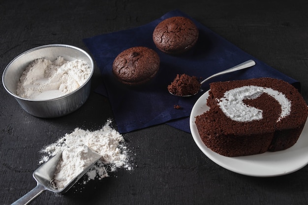 Panetteria preparare per fare torta brownie al cioccolato