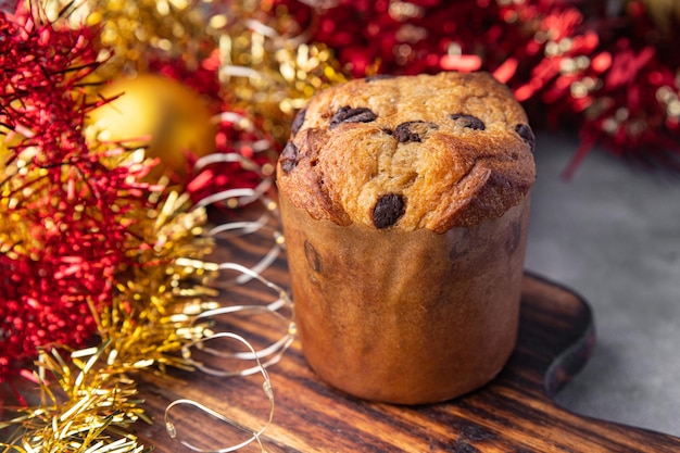 Panettone dolce dolce natalizio cottura tradizionale torta pasquale fresco pasto sano spuntino alimentare