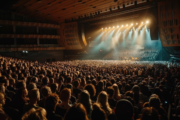 Panevezys Lituania ottobre 2019 Folla di concerti all'interno di una grande sala da concerto