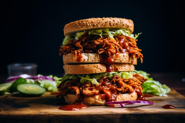 Panini BBQ Jackfruit Ricetta vegana Fotografia di cibo