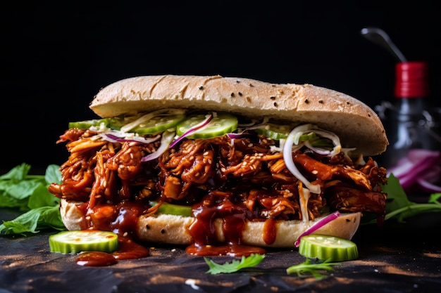 Panini BBQ Jackfruit Ricetta vegana Fotografia di cibo