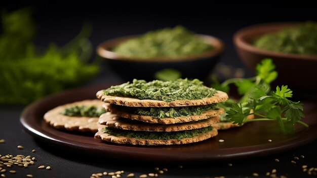 Panini croccanti dall'aspetto realistico con pasta d'avocado