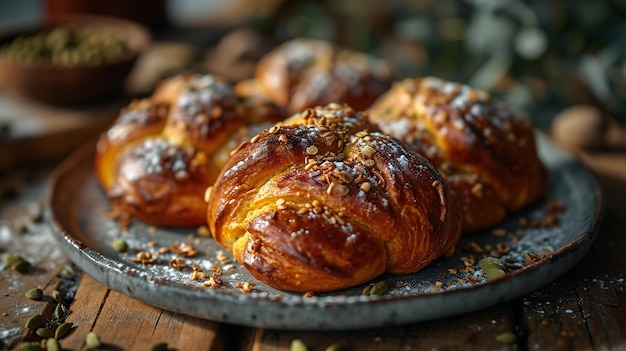 Panini di cardamomo, vortici dorati infusi di spezie aromatiche, sapore morbido e profumato.