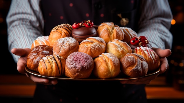 panini dolci tradizionali con zucchero a velo