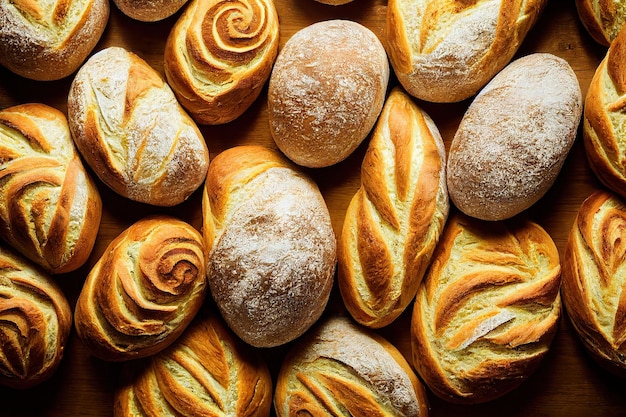 Panini dolciari per colazione pane cotto sulla teglia