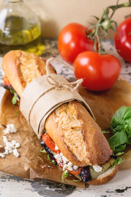 Panino baguette vegetariano