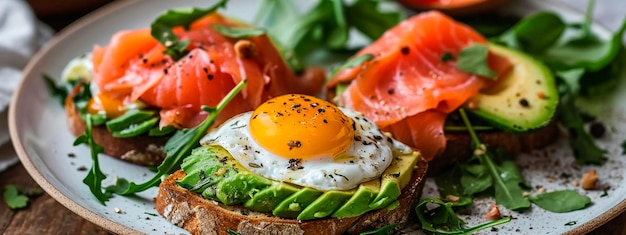 panino con avocado e pesce rosso Focalizzazione selettiva