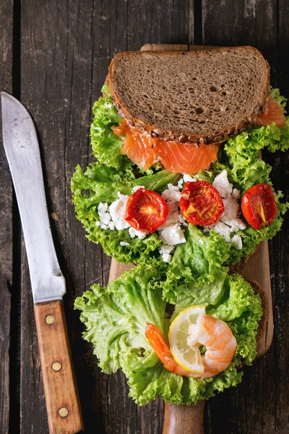 Panino con frutti di mare