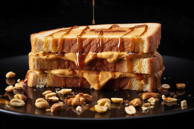 Panino PB vegetariano americano per la colazione