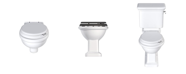 Panna lavanderia isolata su uno sfondo bianco bidet illustrazione 3D e rendering CG