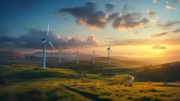 pannelli solari e turbine eolicheenergia verde