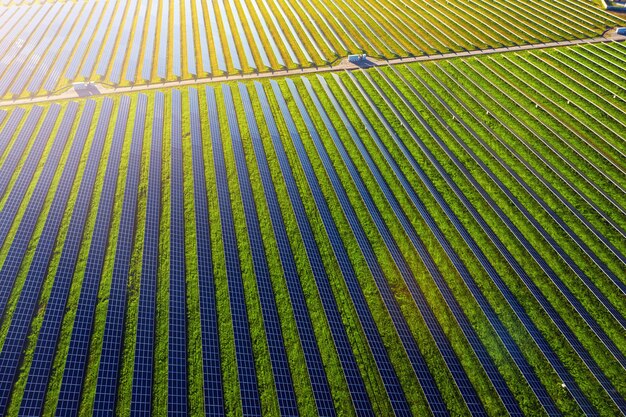 Pannelli solari in vista aerea