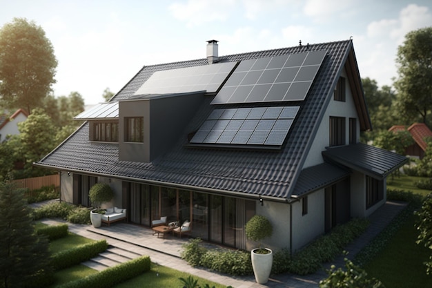 Pannelli solari sul tetto della casa