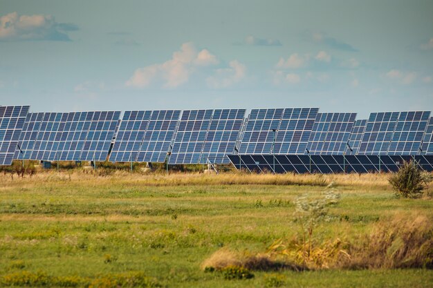 Pannello a energia solare. Campo fotovoltaico Eco Power