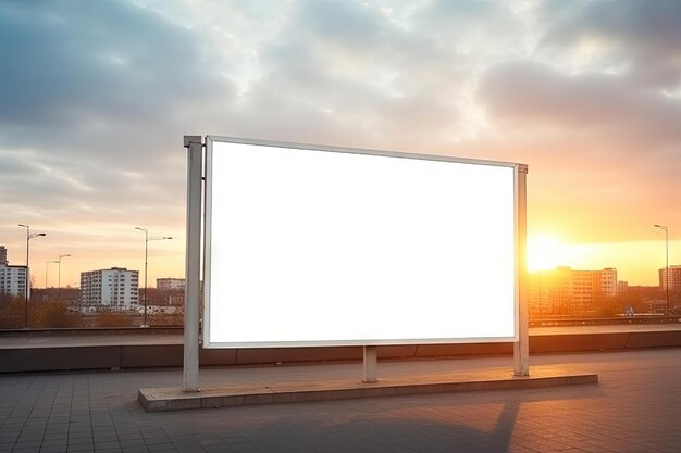 Pannello pubblicitario bianco pannello di simulazione stradale pannello digitale lightbox poster pubblicità banner board bus