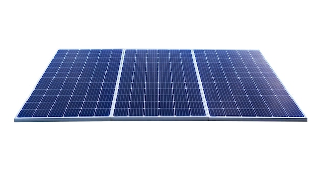 Pannello solare fotovoltaico isolato su sfondo bianco