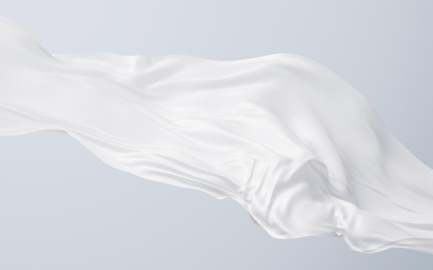 Panno bianco che scorre sfondo rendering 3d