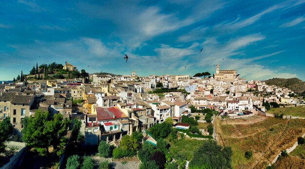 panorama aereo della città di cehegin murcia spagna