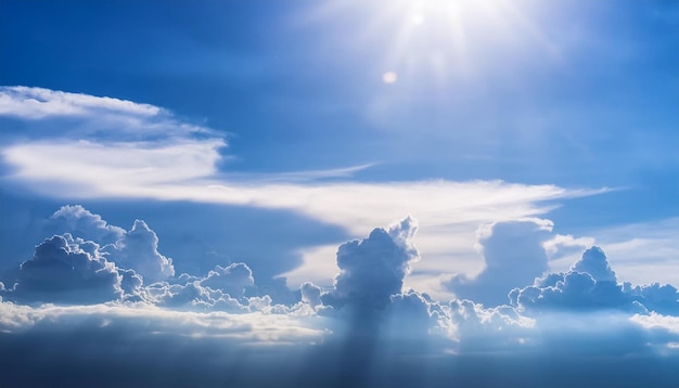 Panorama Cielo blu e nuvole bianche Nuvola soffice sullo sfondo del cielo blu