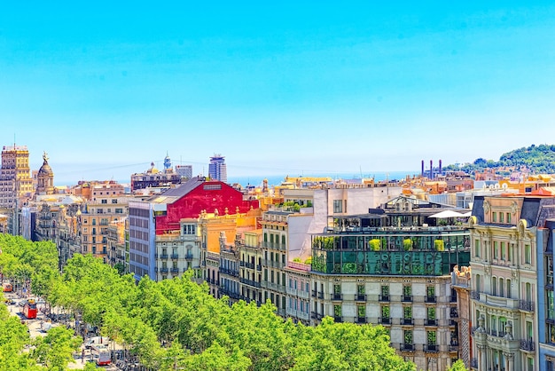 Panorama del centro di Barcellona, capitale dell'Autonomia della Catalogna. Spagna.