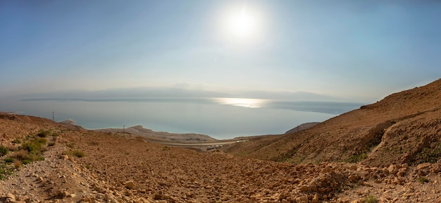 Panorama del deserto e del Mar Morto in Israele