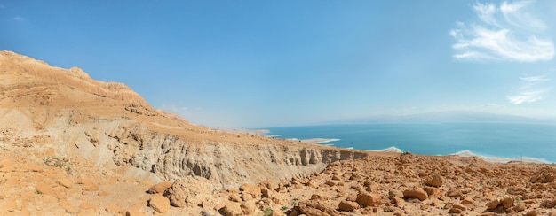 Panorama del deserto e del Mar Morto in Israele