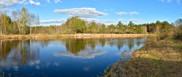 Panorama del fiume in primavera