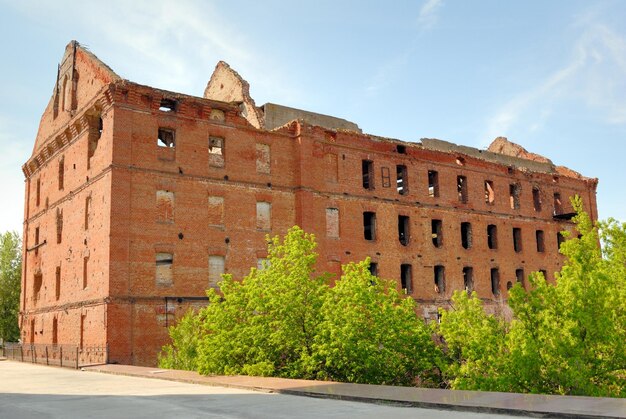 Panorama del museo Lotta di Stalingrado Il mulino distrutto Volgograd Russia